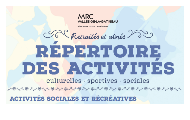 RÉPERTOIRE DES ACTIVITÉS POUR RETRAITÉS ET AÎNÉS