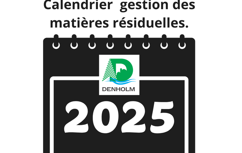 Calendrier gestion des matières résiduelles 2025